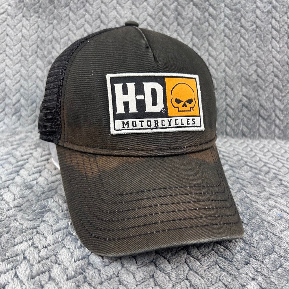 H-D Skull Patch Mens Black Harley-Davidson‎ Trucker Hat Texarkana TX Snapback